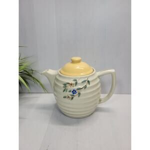 Vintage Porcelier Vitreous China Teapot Floral Spray, As Is